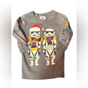 Star Wars Hanna Andersson Christmas Stormtroopers Pajamas Shirt Size 6-12 months